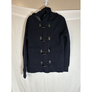 ZARA MAN Coat Sz Medium Sport Classic Wool Toggle Knitted Navy Mock Neck Jacket